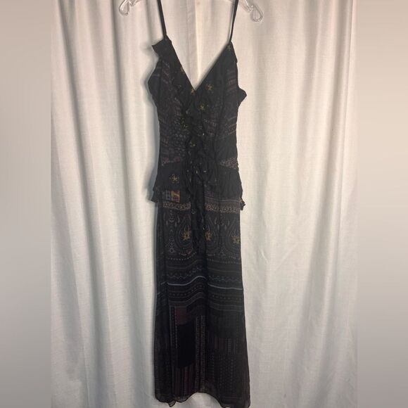 Anthropologie Let Me Be Chiffon Printed V-Neck MIDI Dress NWOT - Picture 5 of 7